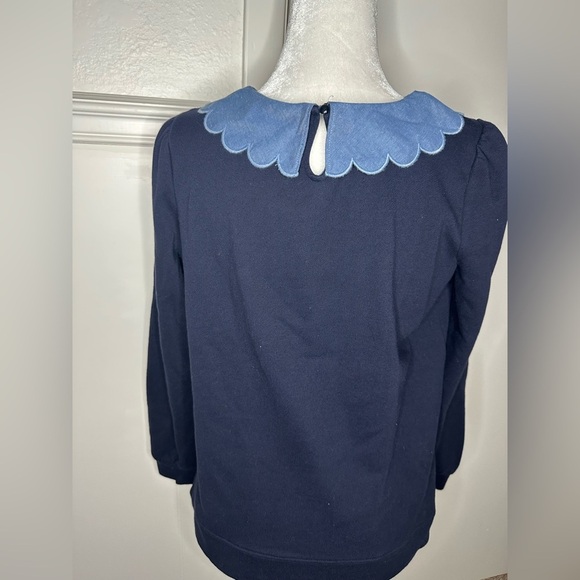 Talbots Navy Sweater with Blue Collar size SP - Picture 5 of 10